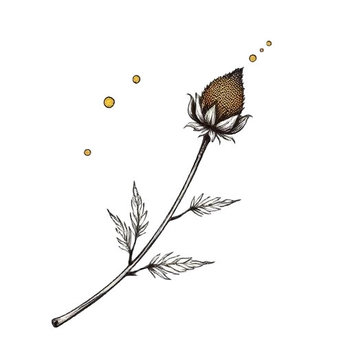 Pollen and ragweed illustration